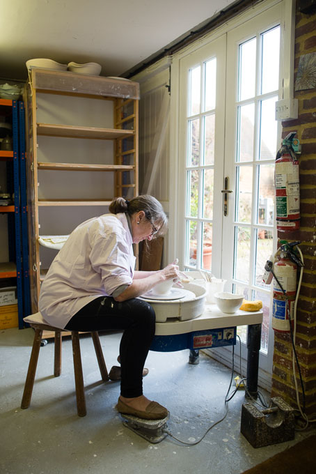 Ros Perton in her studio 2016